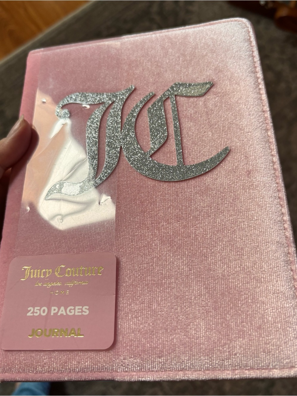 New Juicy Couture pink velvet journal with silver edged paper